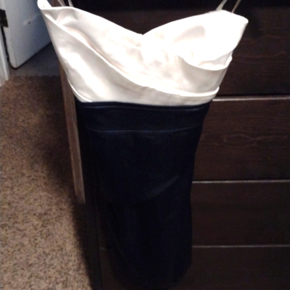 teeze me Strapless White & Dark Blue Mini Dress Size 9